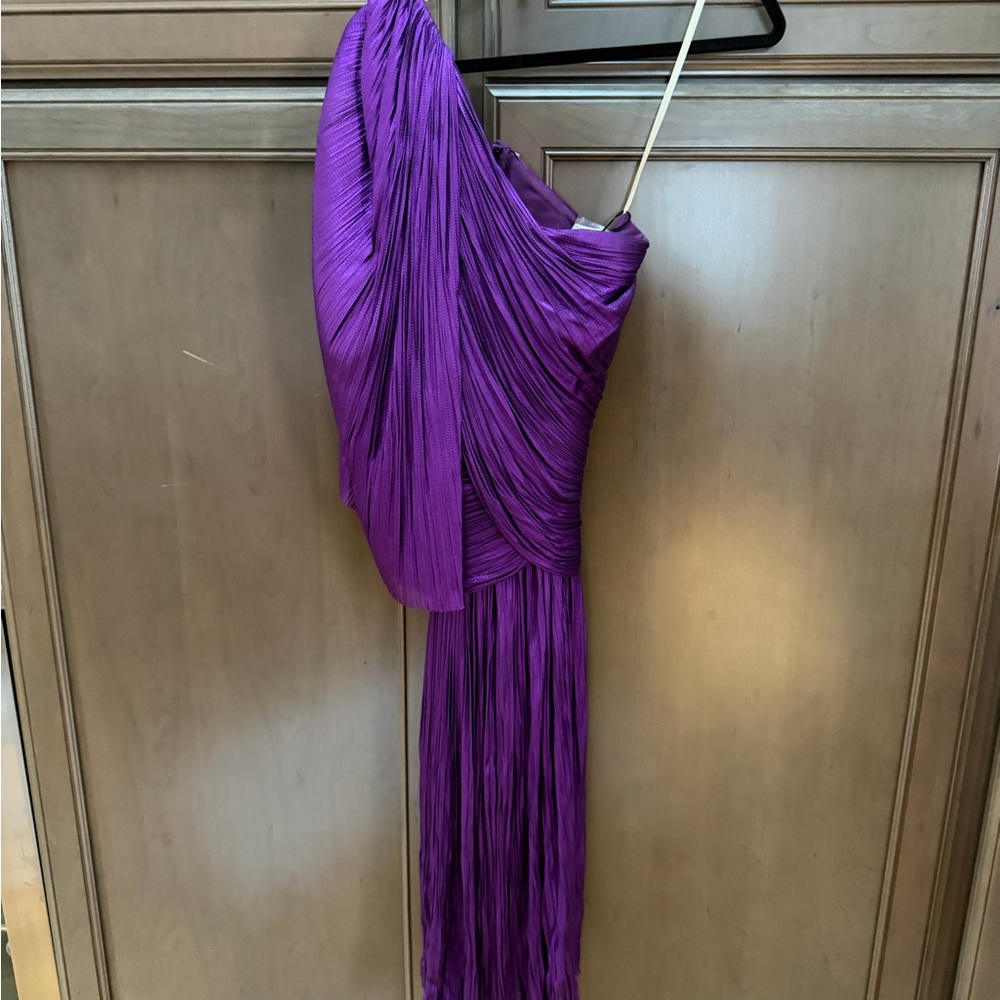 Maria Lucia Hohan Purple Midi One Shoulder US6 - Picture 2 of 7